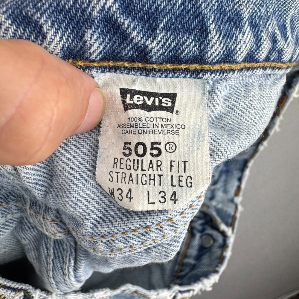 Vintage Levis Jeans Mens 34x34 (Fits 31x33) 505 Straight 90s 1995 - Picture 16 of 16